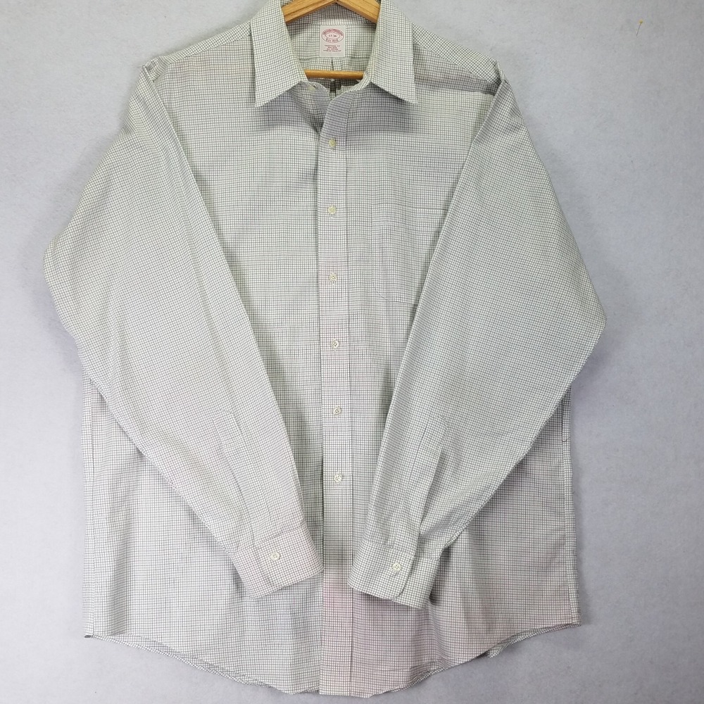 Vtg 90s Brooks Brothers Traditional Fit Shirt Men 17-36 Tattersall Long Sleeve